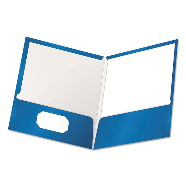 Oxford Two Pocket File Folder 8-1/2 x 11", Bule, PK25 51701
